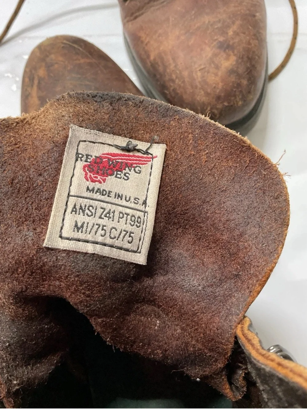 Red Wing ANSI Z41 PT99 M1/75 C/75 Mens  Leather Steel Toe Boots Size 10